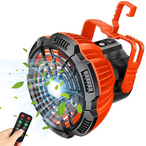 Protable Camping Fan for Tents with LED Light Remote Control Power Bank for Outdoors