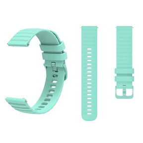 Silicone Watch Band Wave Pockmark for Samsung Cear S2 Huawei Watch GT-TealGreen