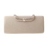 Square Clutch Rhinestone Bag Design Fine Flash Evening for Women-Gold