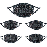 5Pcs Sparkly Glitter Bling Rhinestone Face Mask for Women-GIRL