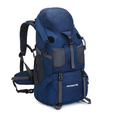 50L Hiking Backpack Waterproof Lightweight Suitable for Outdoor Camping Travel-Navy Blue