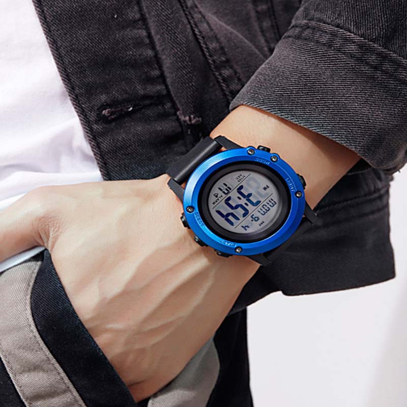 Digital Sports Watch Back Light Watch-Blue