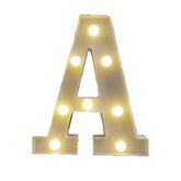 Decorative Led Light Up Number Letters White Plastic Marquee Number Lights Sign Party Wedding Decor Battery Operated (A)