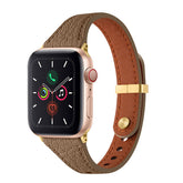 Elegant Slim Band Quick Release Sheepskin Leather for Apple Watch-Brown2