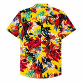Cotton Regular Fit Short Sleeve Casual Hawaiian Shirt for Men-Yellow