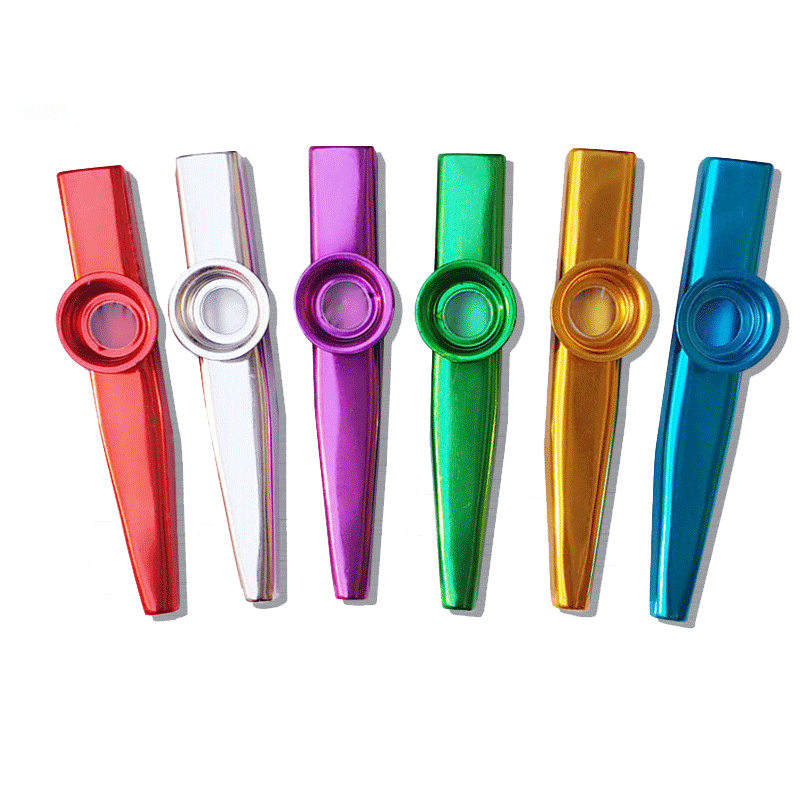 6Pcs Different Colors Metal Kazoos for Children Guitar, Ukulele, Violin, Piano Keyboard