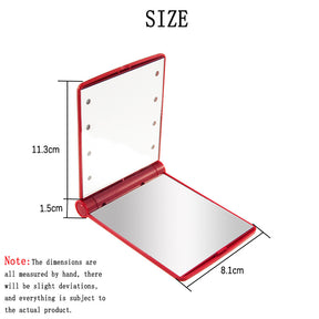 Home & LivingPortable LED Lighted Travel Makeup Mirror-Red