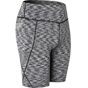 Women Yoga Shorts With Pocket High Waist Fitness Leggings Sports Running Quick Drying Perspiration Tights 2034-Colorful Black