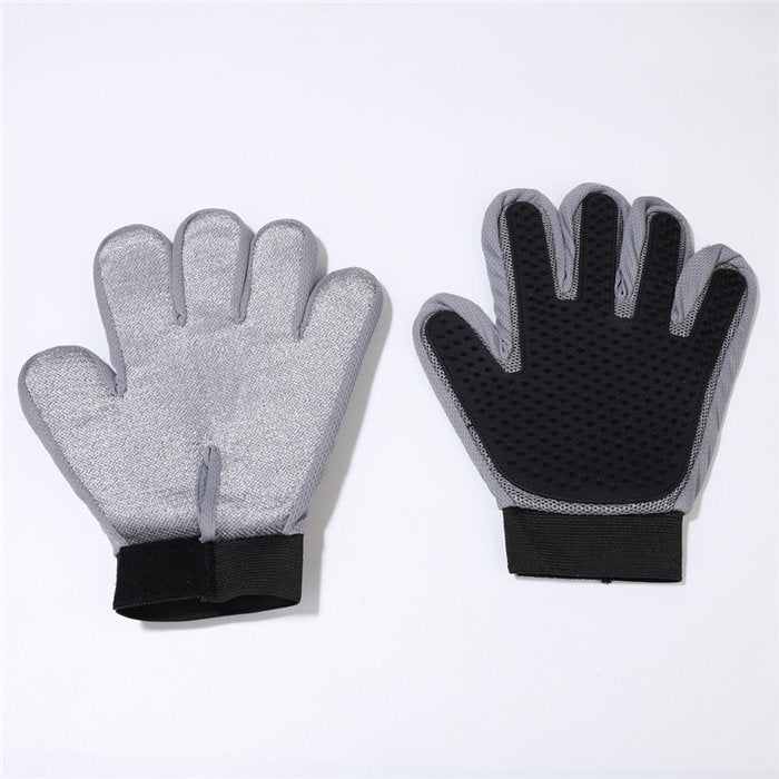 1 Pair Pet Grooming Gloves Efficient Hair Remover Brush-Black