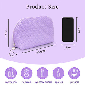 PU Makeup Bags Waterproof Makeup Pouch Women's Travel Toiletry Bag Accessories Organizer-Purple