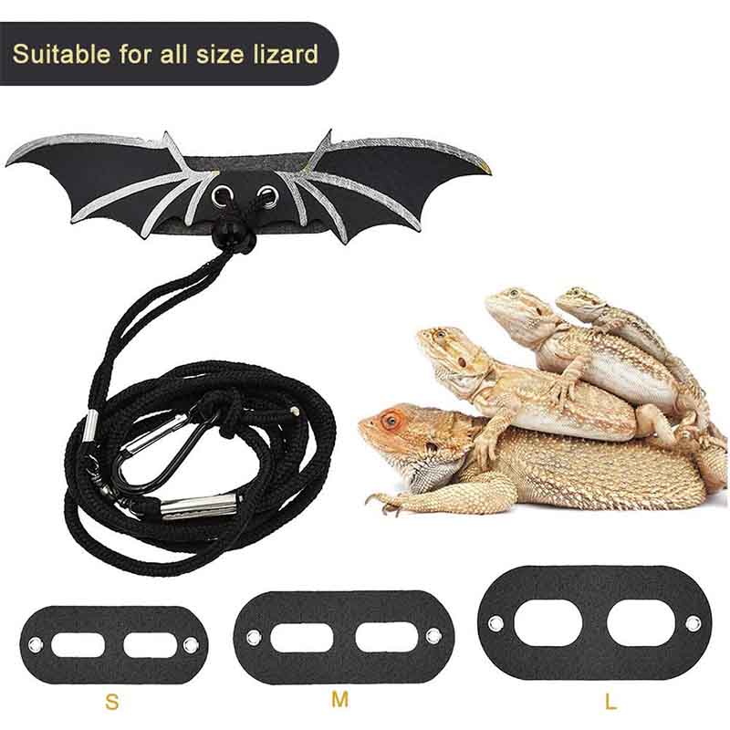 Lizard Leash Adjustable Soft Harness for Reptiles Animals-Silver