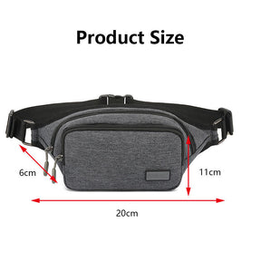 Casual Zipper Crossbody Fanny Pack For Traveling Running-Gray