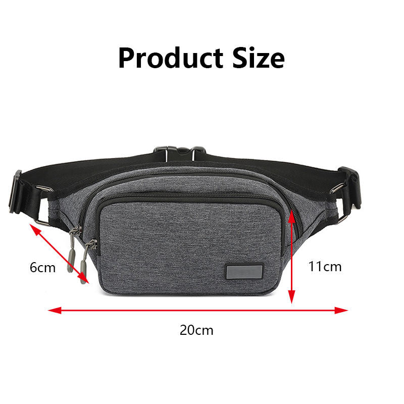 Casual Zipper Crossbody Fanny Pack For Traveling Running-Gray