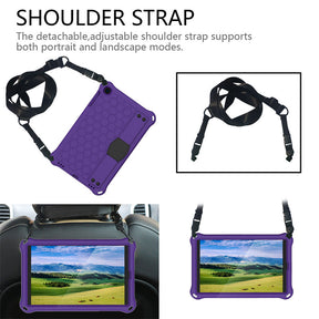 Hive SamSung Tab A 10.1 T510/T515(2019) Tablet Case Durable Stand Cover With Shoulder Strap-PurpleBlack