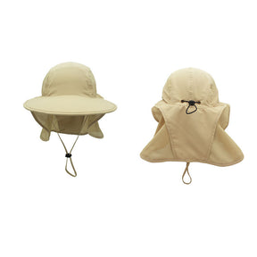 Unisex Outdoor Activities UV Protecting Sun Hats with Adjustable Neck Flap-Khaki