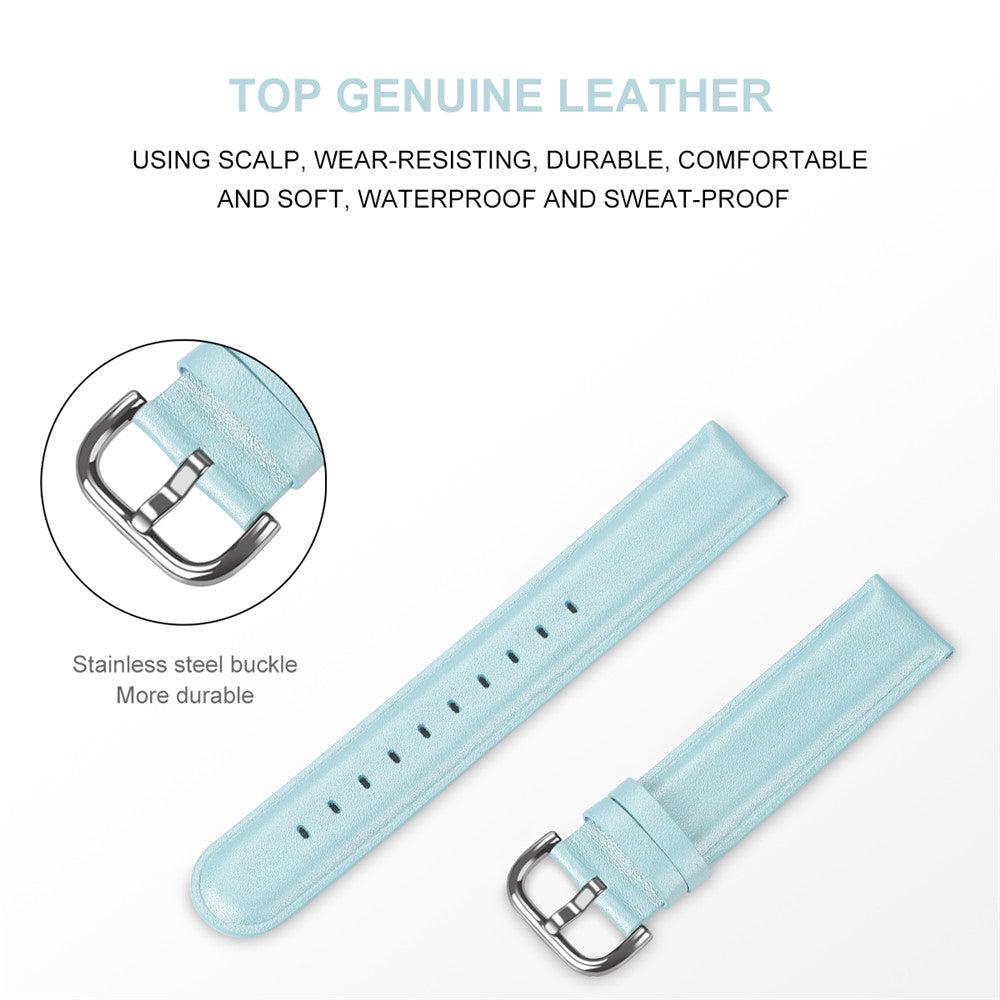 D Buckle Leather Watch Band For Samsung Galaxy Watch 42/46mm Gear S3 Frontier/Classic(Sky Blue)