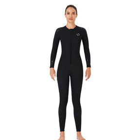 Adore 3mm One-piece Thermal Surfing Wetsuit + Long-sleeved Snorkeling Winter Swimsuit For Women-D330005-Black