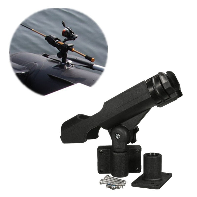 Adjustable Boat Fishing Rod Holder Rotatable with Combo Mount-Black