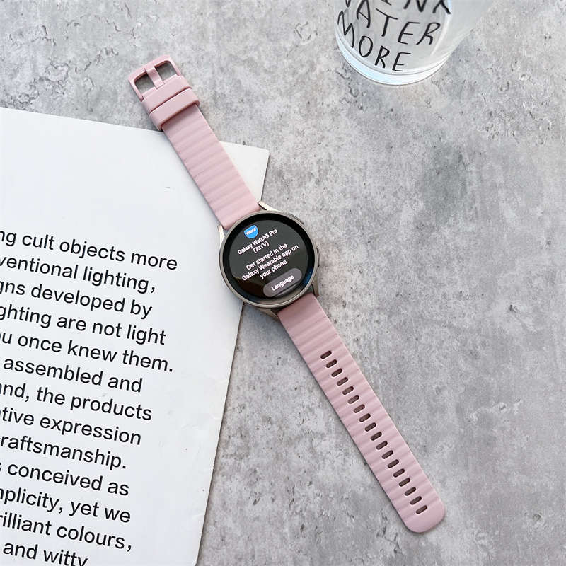 Sports Watch Strap Wave Pattern for Samsung Gear S2 Huawei Watch GT-LightPink