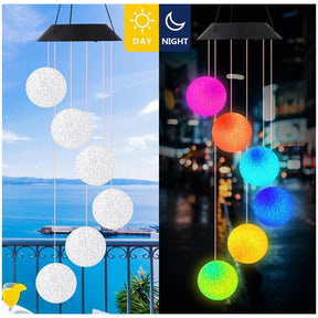 Colorful Solar Wind Chimes Gardening Gift for Mother And Grandma Christmas Decoration-RiceGrains