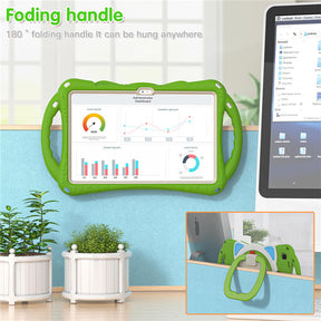 CatB Samsung Tablt Case for Tab A7 10.4  T500/T505/T507/T505N Shockproof Shoulder Strap Handle Stand-Green