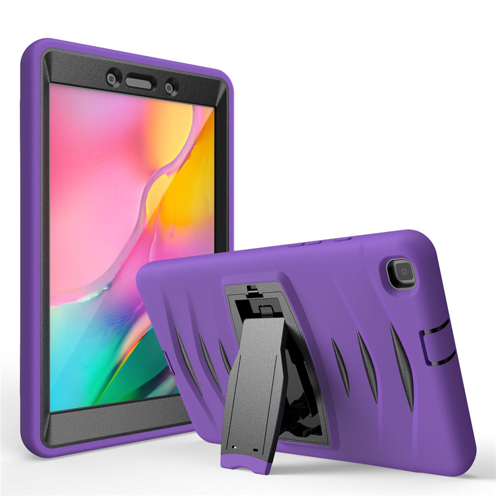 Shock Wave Kickstand Case Heavy Duty Rugged Anti-Fall Protection For Samsung Tab A 8inch T290/T295(2019)-Purple