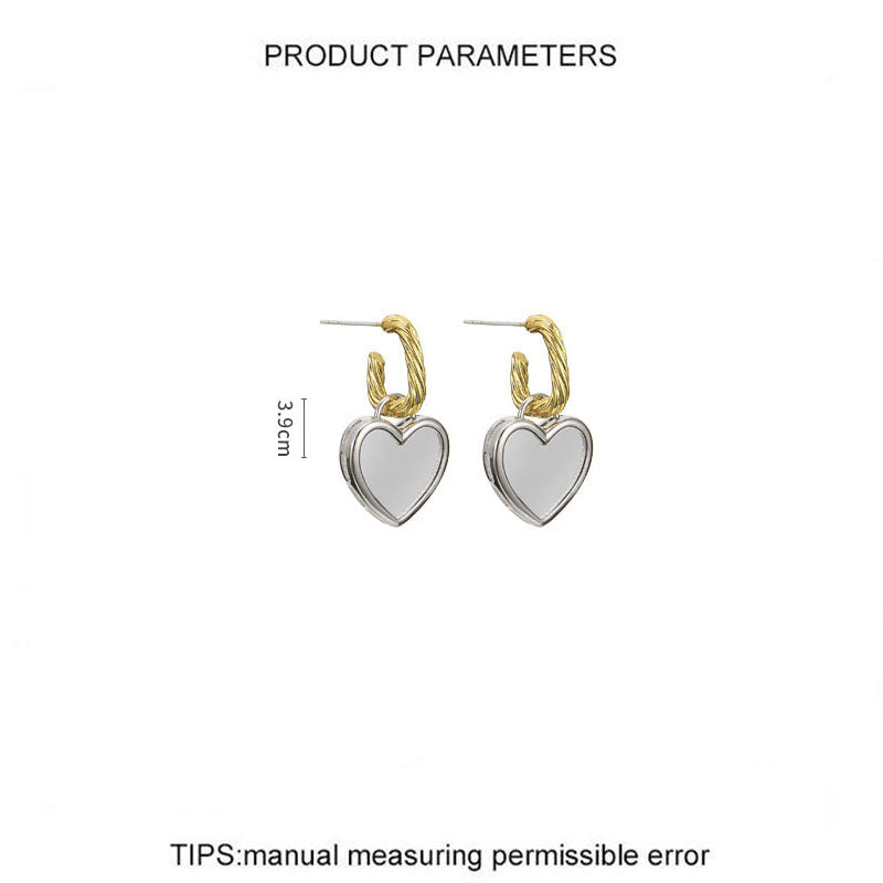 Pair of C-shaped Heart Drop Dangle Earrings for Women