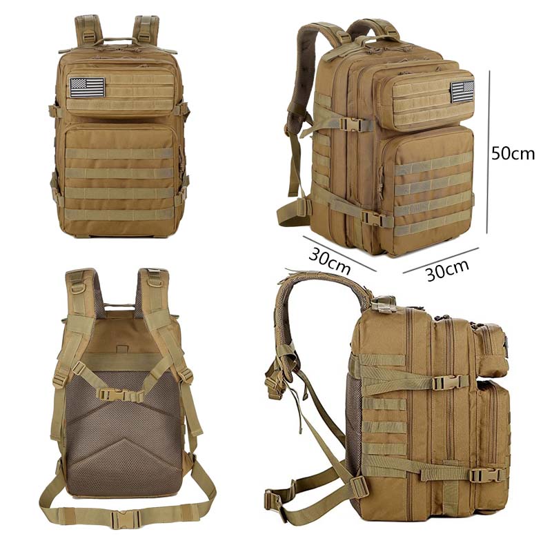 45L Military Tactical Backpacks for Camping Hiking-Khaki