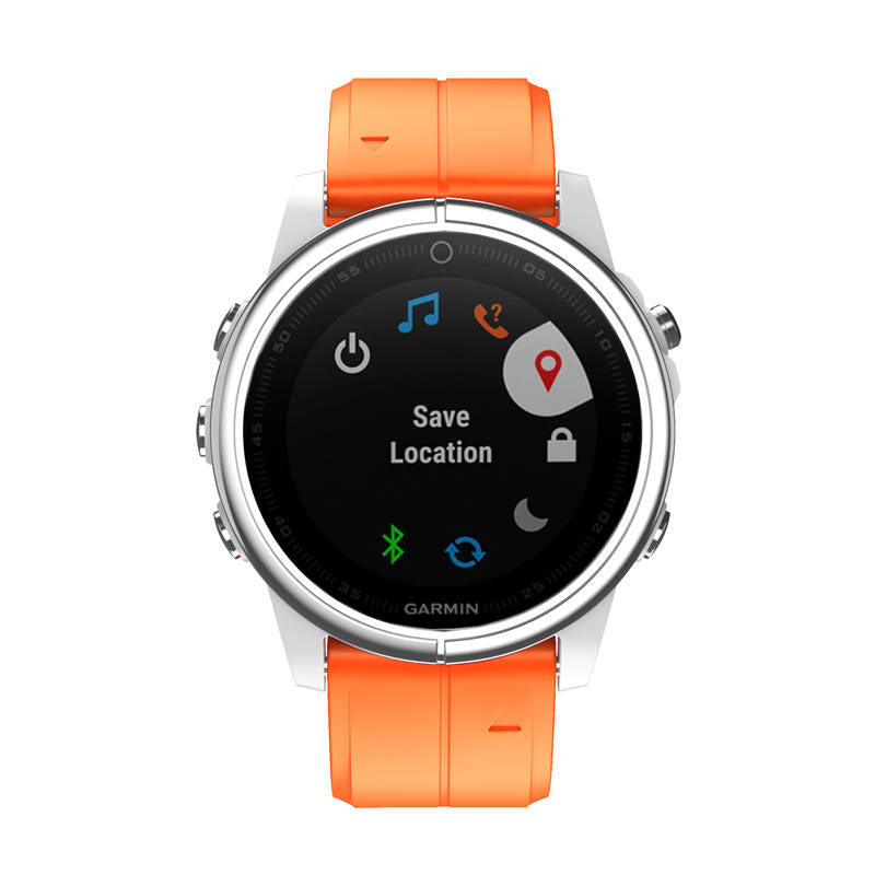 Silicone Replacement Band 20mm Quick Release Easy Fit For Garmin Fenix 5S/5S Plus/6S/6S Pro Smartwatch Black Steel Buckle-Orange