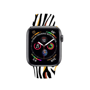 Color Printing Silicone Watch Band For Apple Watch SE/6/5/4/3/2/1(Zebra Pattern)