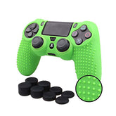 Studded Silicone Cover with 8 Thumb Grips for PS4/slim/Pro Controller-Green