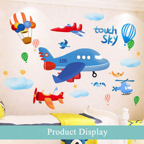 Creative Cartoon Removable 3D Wall Stickers Airplane & Hot Air Balloon Decoration For Children Room-08