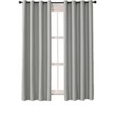 2 Panels Solid Color Blackout Curtains for Living Room-LightGrey