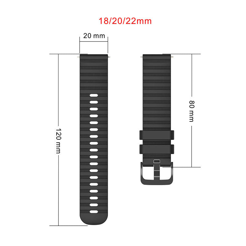 Silicone Watch Band Wave Pockmark for Samsung Cear S2 Huawei Watch GT-RosePink