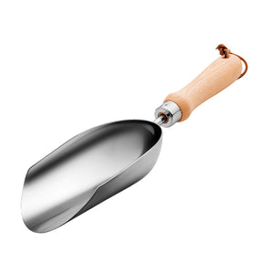 32.5cm Garden Round Shovel Household Stainless Steel Shovel for Planting Gardening Tools Thickening Shovel Soil Rake