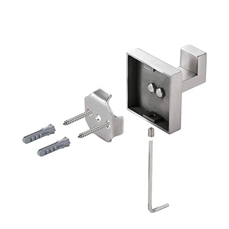 2 Pack Bathroom Hooks 304 Stainless Steel Square Wall Hooks-Mirror