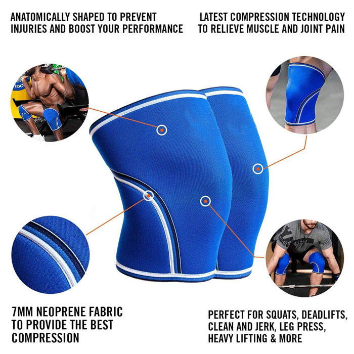 Knee Compression Sleeve Support For Women And Men Sports Knee Support Sleeves-Blue-LYX-08070