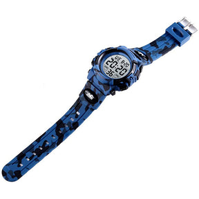 Kids Camouflage Digital Watch Outdoor Sports Waterproof Electronic Watches-DarkBlue