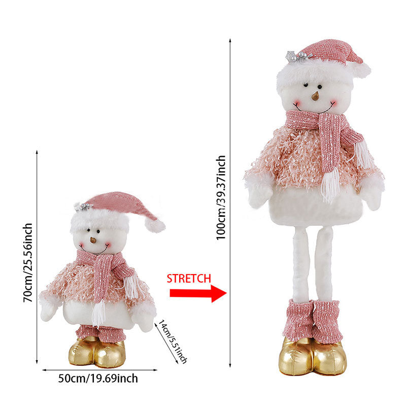 39Inch Stractable Snowman Doll Standing Plush Decorations