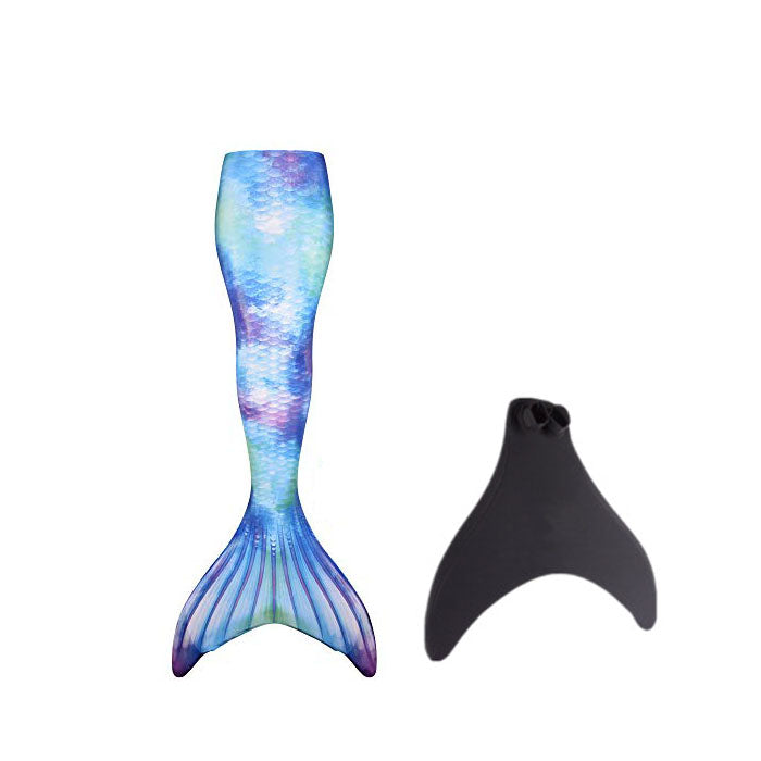 Kids Atlantis Mermaid Tails For Swimming Swimsuit With Flippers-Azure