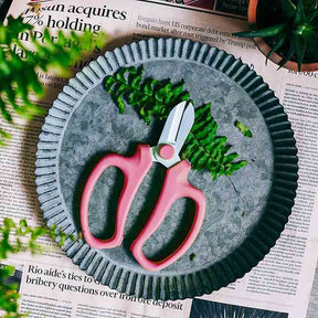 Professional Garden Scissors Teflon Coating with Comfort Grip Handle,Garden Plants Pruning Tool -Pink