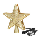 Christmas Star Tree Topper with Built-in Led Snowflake Projector Lights-Gold