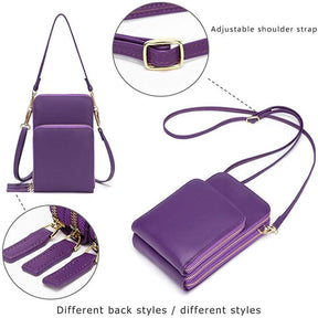 Crossbody Phone Bag for Women Small Shoulder Bag Cell Phone Wallet Purses and Handbags with 14 Credit Card Slots-Purple