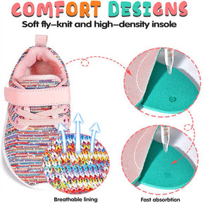 Lightweight Toddler Shoes for Boys Girls Breathable Mesh Velcro Sneakers-Pink