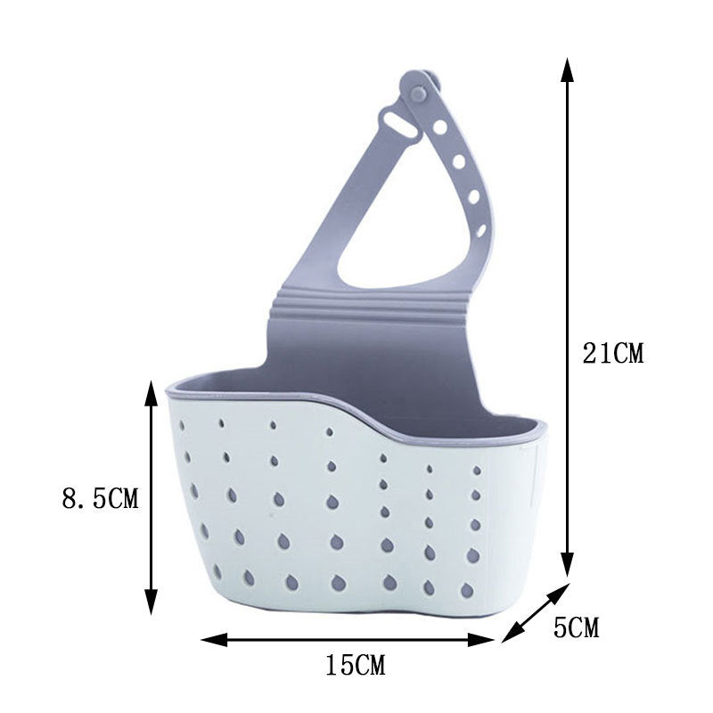 2 Pcs Kitchen Sink Sponge Holder Hanging Ajustable Faucet Caddy-Blue Beige