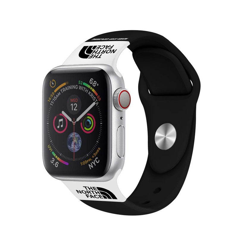 Sports Band Soft Silicone Breathable Waterproof for Apple Watch-BlackWhite