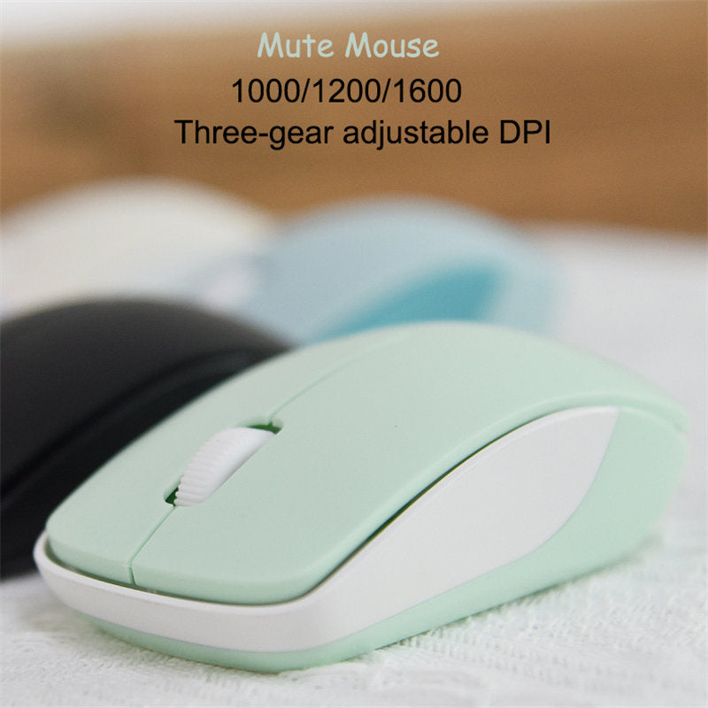 Wireless Keyboard and Mouse Set Combo 2.4G for Laptop Desktop-IDou-Milk Tea