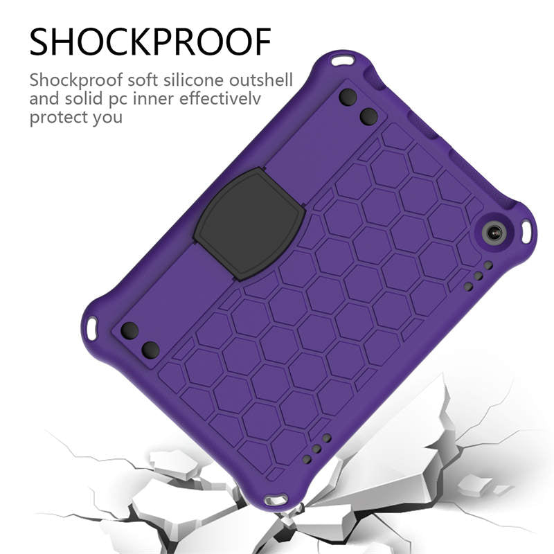 Hive Kindle Fire HD8/HD8 Plus (2020) Tablet Case Durable Stand Cover With Shoulder Strap-PurpleBlack