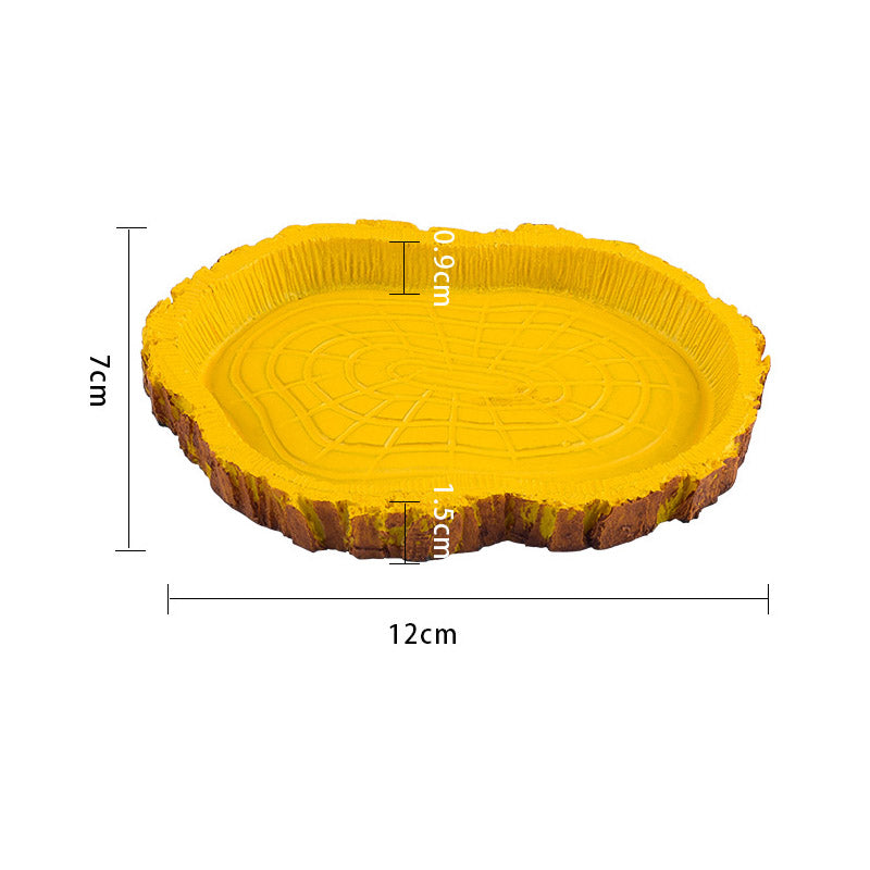 Shallow Reptile Food Dish Turtle Feeding Bowl-Z