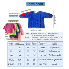 Kids Art Smocks Waterproof Artist Painting Long Sleeve Aprons for Children-SkyBlue